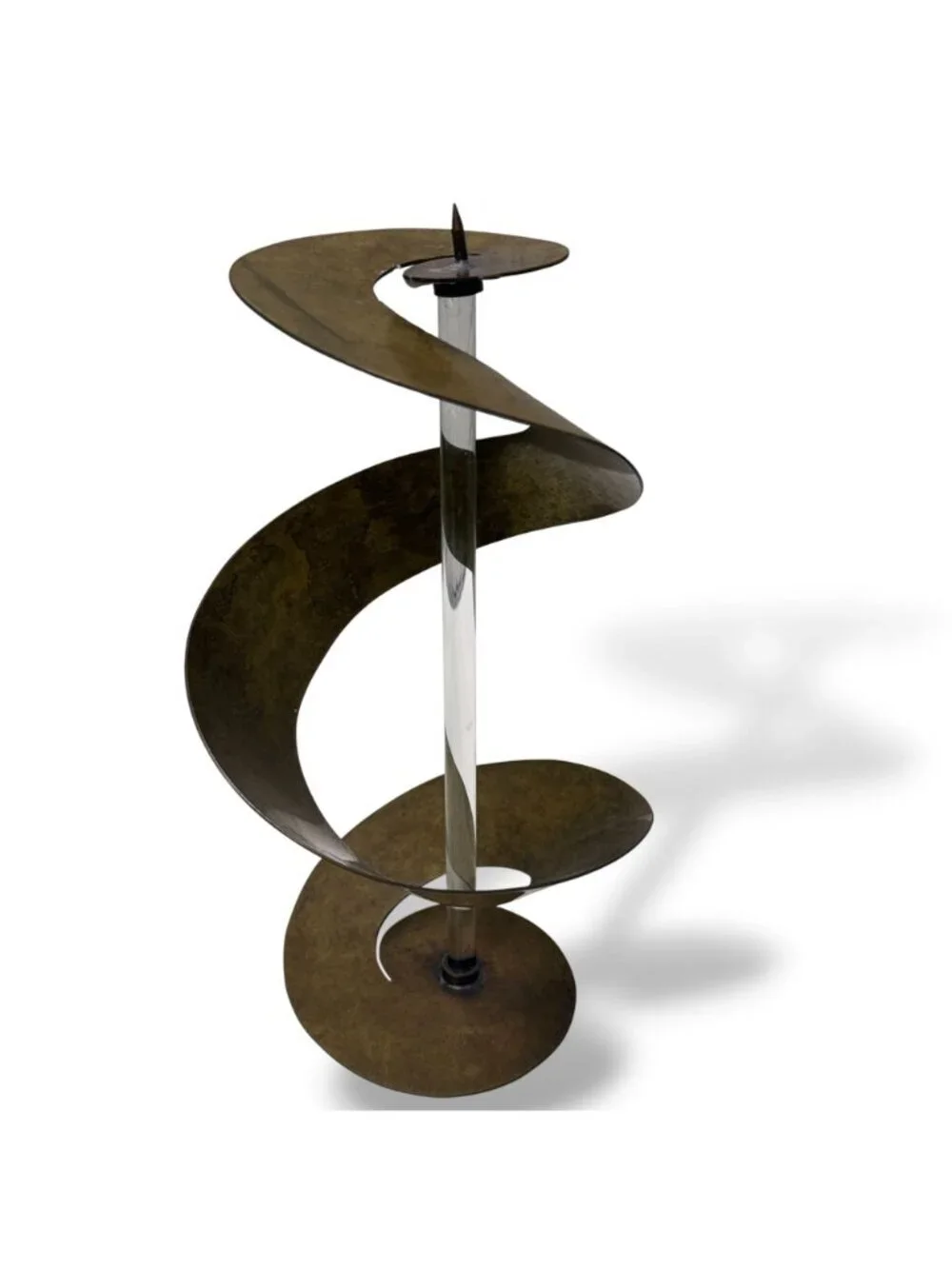 Vintage Studium Ki Candle Holder Sculptural Metal Glass Brutalist MCM Style 10